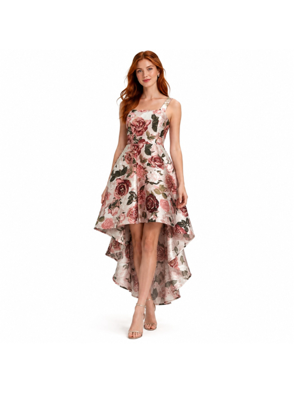 Xtraordinary Floral High Low Girls Formal Dress Size 12 Rhinestone Formal Gown